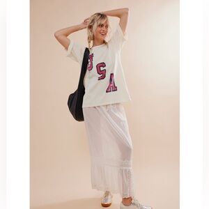 NWT FREE PEOPLE USA LETTER TEE